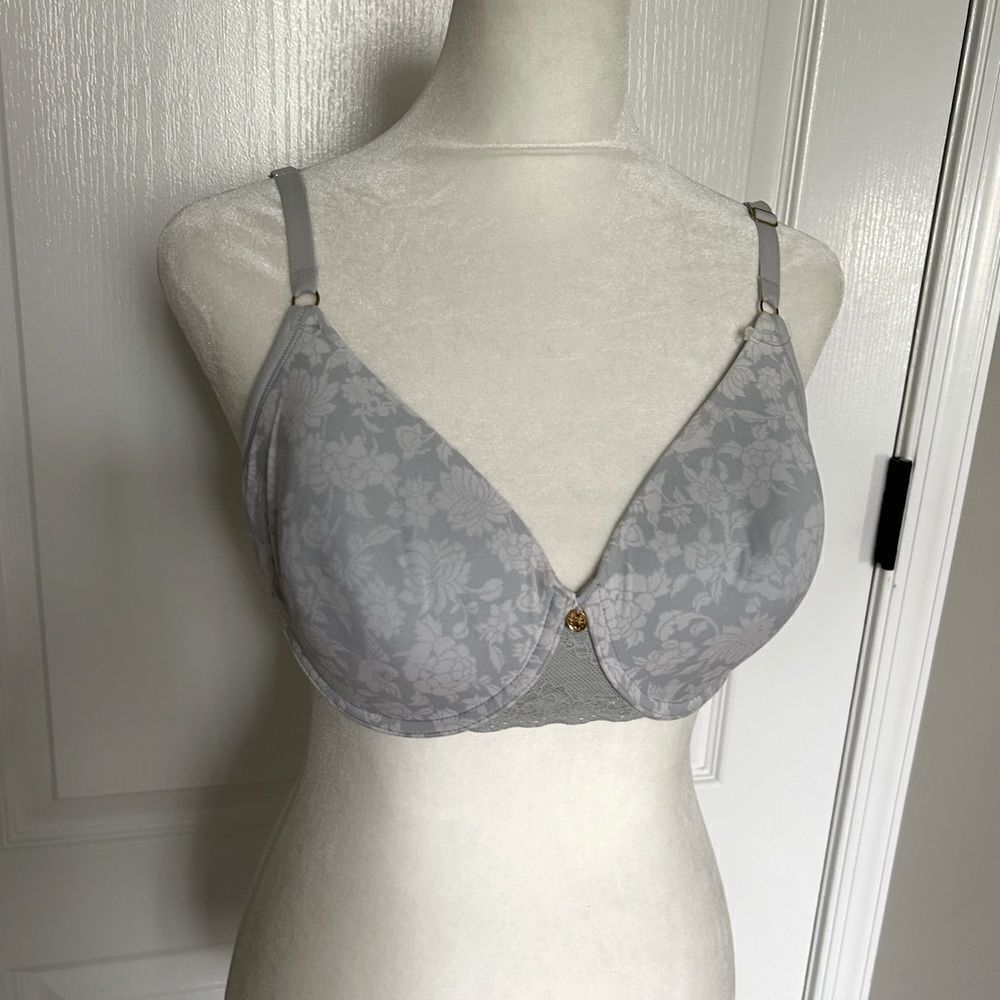 Natori Women’s Blue Gray Floral Bra Size 34 DD